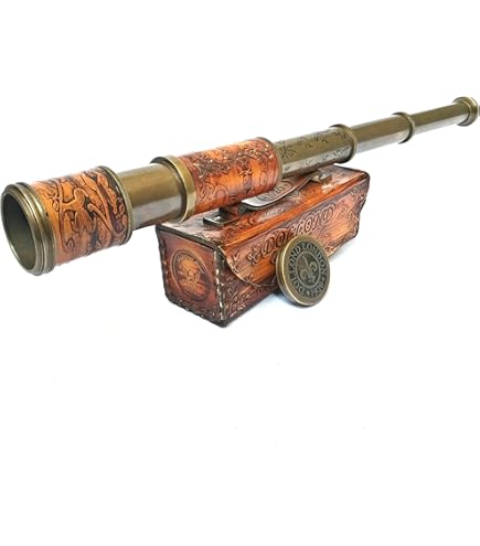 Pink Leather Brass Handmade Telescope - My Store