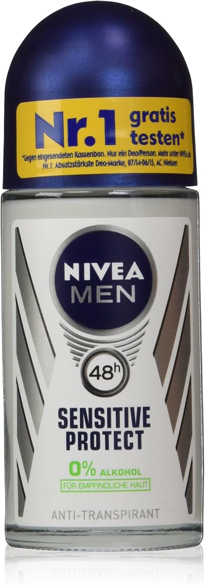 NIVEA MEN Sensitive Protect Roll-On Antiperspirant Twin Pack 50 ml