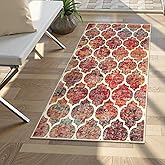 Lahome Moroccan 2x4 Rug Washable Runner Rugs, Non-Slip Kitchen Rugs Runner Throw Laundry Room Rug Small Rug for Bedroom Colorful Christmas Indoor Mat Entrance Bathroom (2'x4', California Sunset)