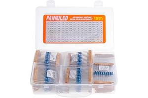PANMILED 150 Values 1500 Piece Resistor kit 1/2W 1%, 1 ohm -10M ohm Metal Film Resistor Assortment kit for DIY Projects and Experiments