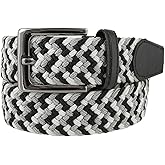 Braided Elastic Stretch Belt Casual Weave Canvas Fabric Woven Golf Belt 1-3/8" Wide