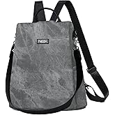 Fmeida PU Leather Backpack Purse for Women Anti Theft Backpack Convertible Fashion Travel Purse Grey