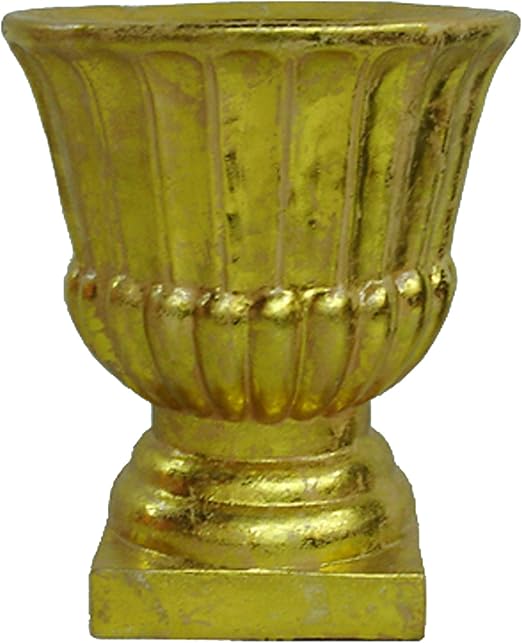 Amazon Com Barcana Antique Gold Urn Pot Christmas Tree Stand For Permanent Trees Home Kitchen