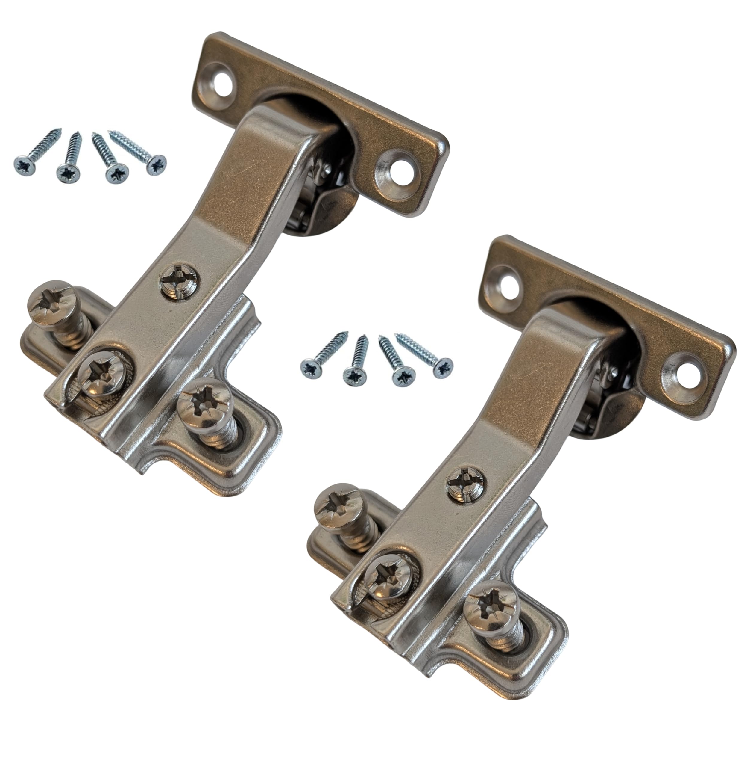 Gedotec Kitchen Door Hinge Cup Hinge | 2 Furniture Hinges with mounting Plate | Metalla Mini A 95 | Cup Hole: 26 mm | Hinges for 45° Angle Applications with Automatic Closing Mechanism
