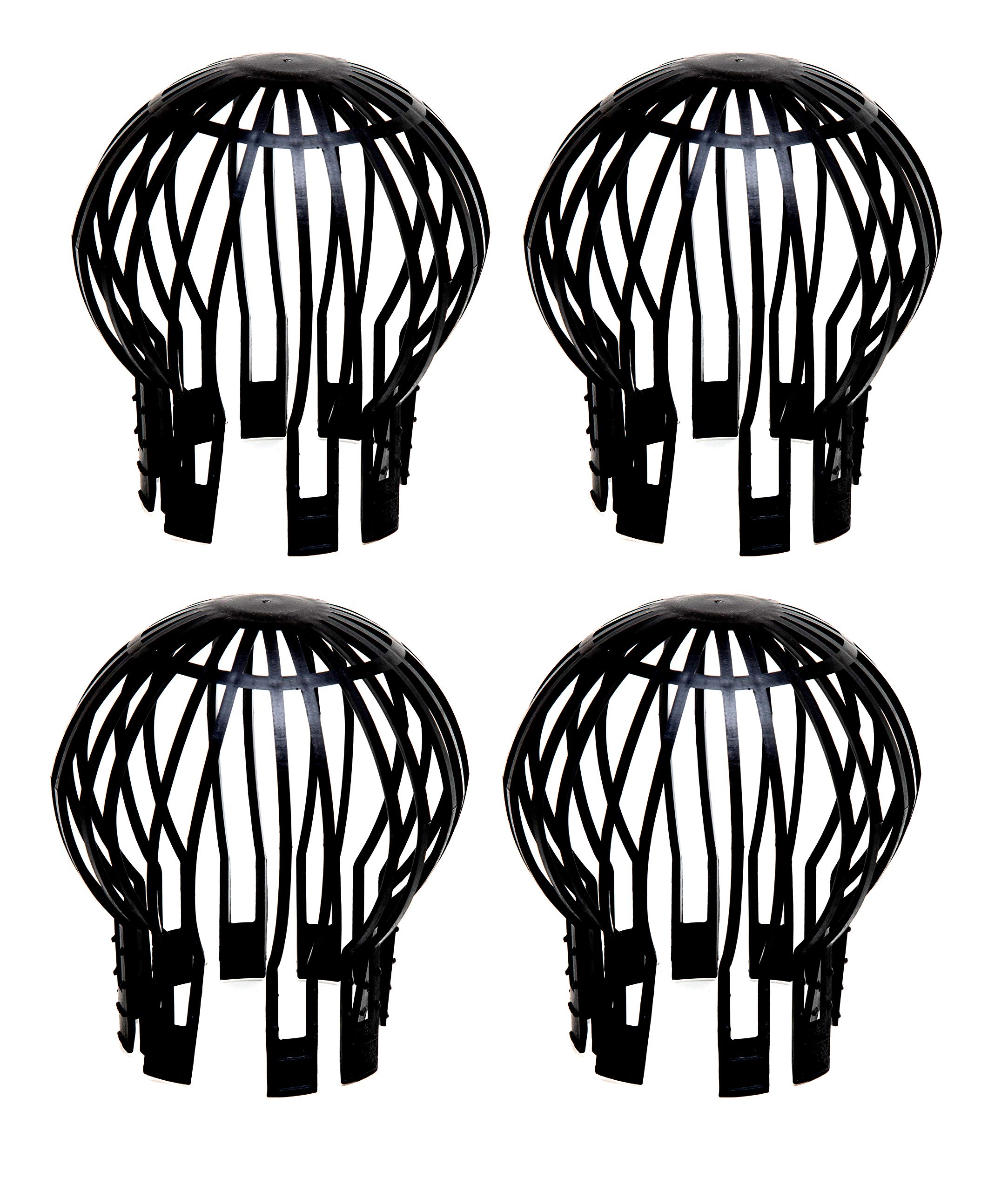 Pack of 4 Plastic Gutter Guards - Keeps Gutter downpipes Clear of blockages from Leaves, Moss, muck, mud, Balls and Other Debris - Flexible and Super