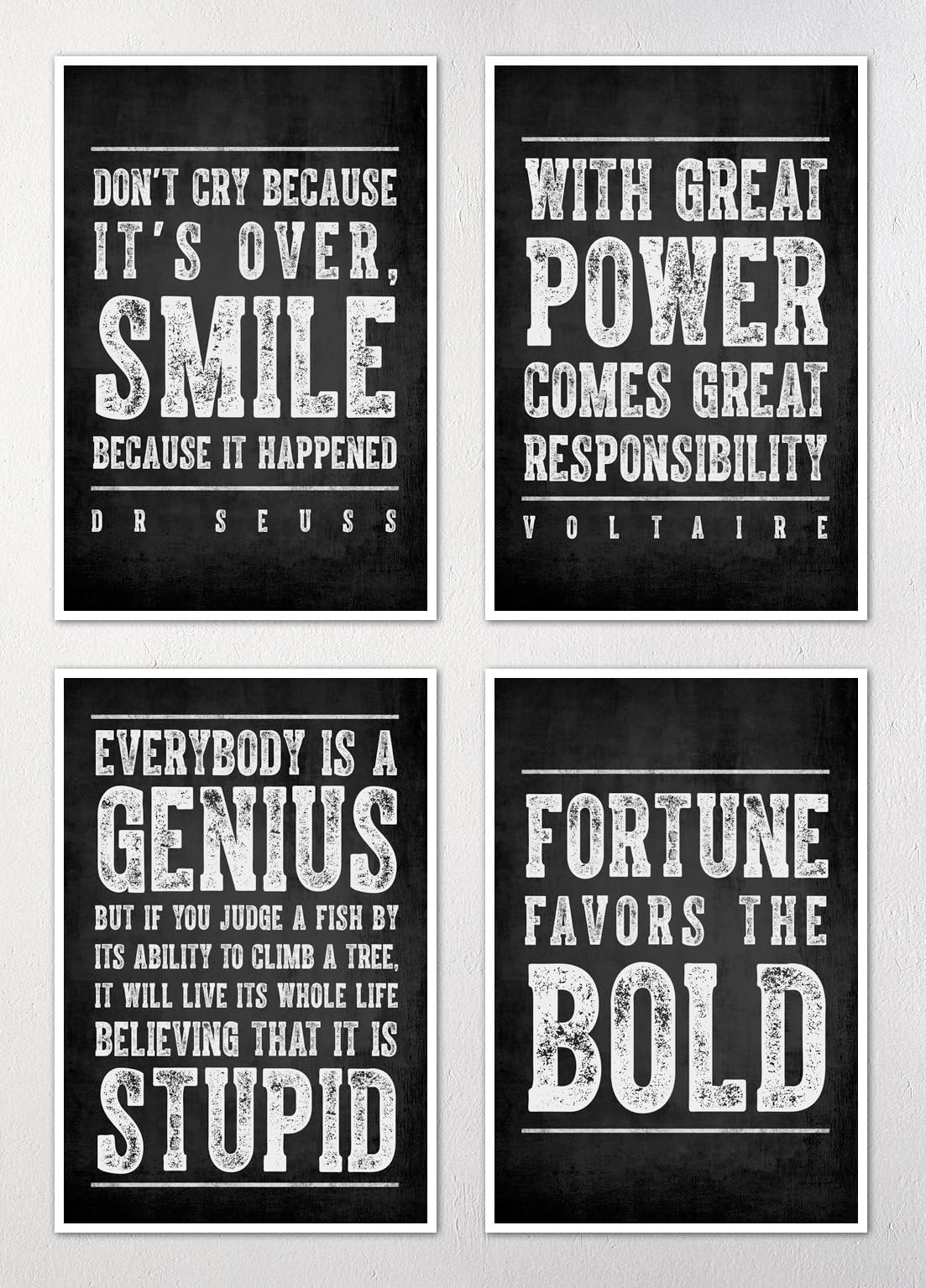 Keep Calm Collection Motivational Posters - Set of Four 12"x18" Wall Art Prints - Great Gift for Home or Office Decor