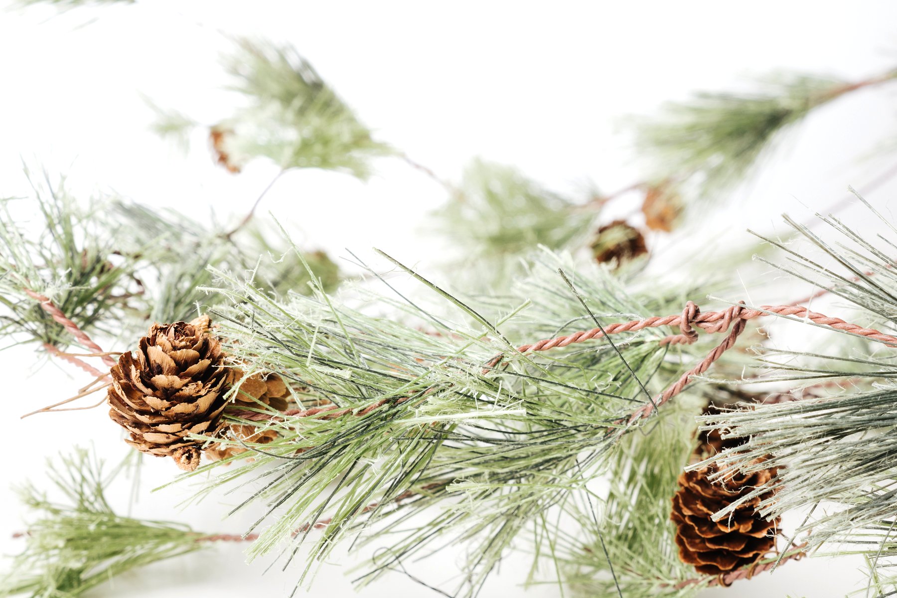 6Ft Pine Garland w Christmas Pine NeedlesCones Indoor & Outdoor Decor Holidays eBay