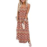 WIHOLL Women's Maxi Dresses for Women Casual Long Summer Sun Dresses 2026 Spaghetti Strap Hawaiian Vacation Outfits for Women