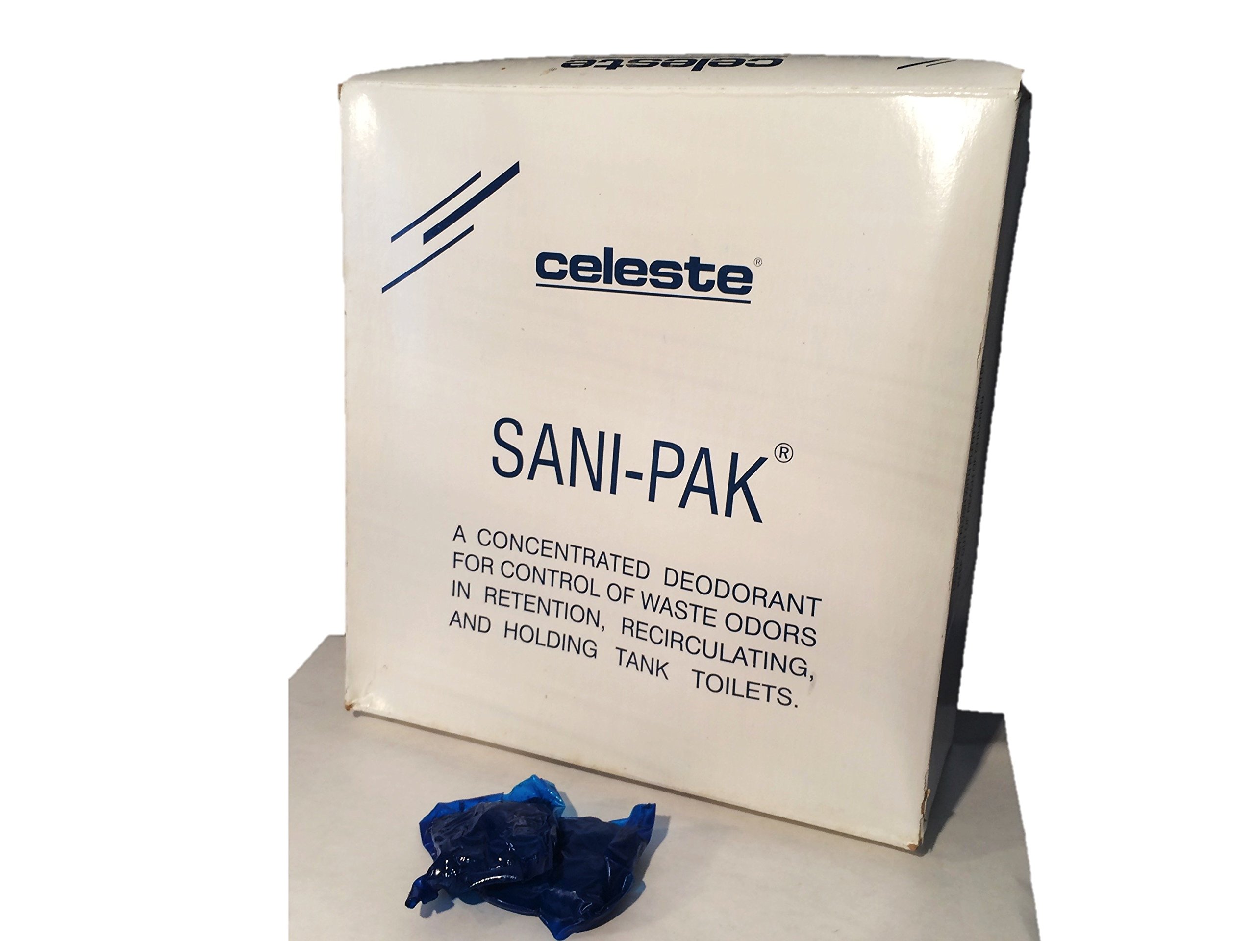 Celeste SaniPak Aircraft Lavatory Chemical Toilet Deodorant Biodegradable Packets, 100ct {Rail