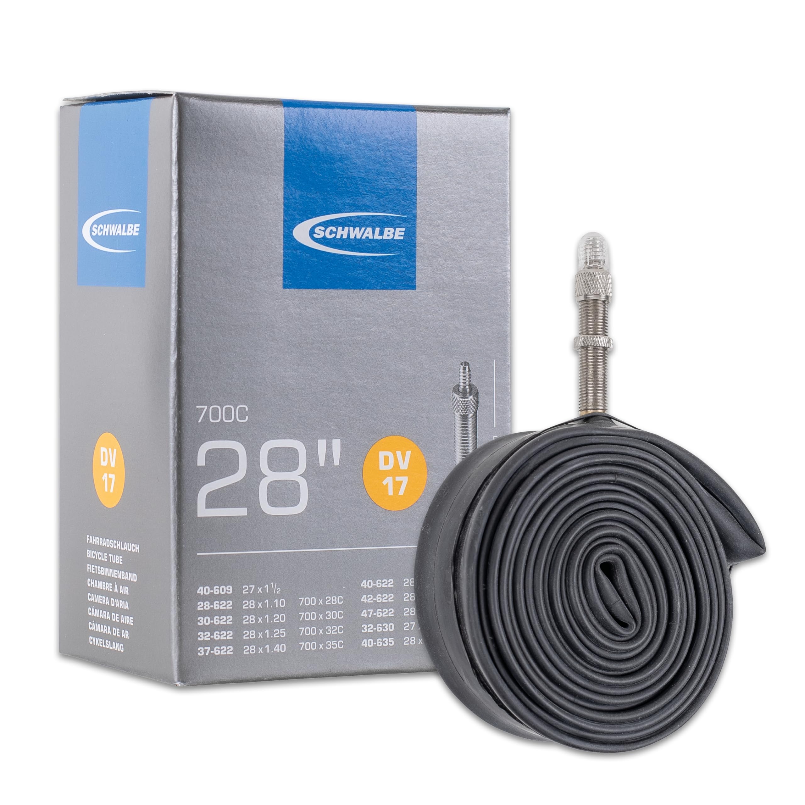 "Schwalbe DV17 Bicycle Hose 700C 40 mm, Black, 28 """