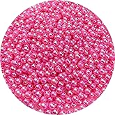 1000pcs Pearl Beads for Crafts 6mm AB Colors Round Loose Pearl Beads for Necklaces Bracelets Earrings Jewelry Making Home Decoration(Dark Pink AB)