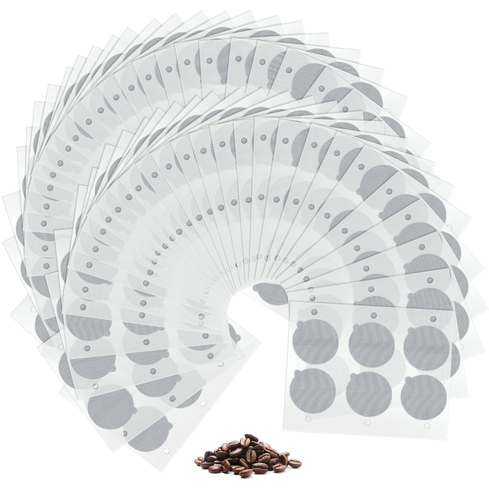 Photo 1 of Ctosree 204 Pcs Espresso Coffee Capsules Foil Seals Aluminum Lids Stickers to Reuse Capsules Espresso Machine Pods Stainless Steel Cups, 37 mm