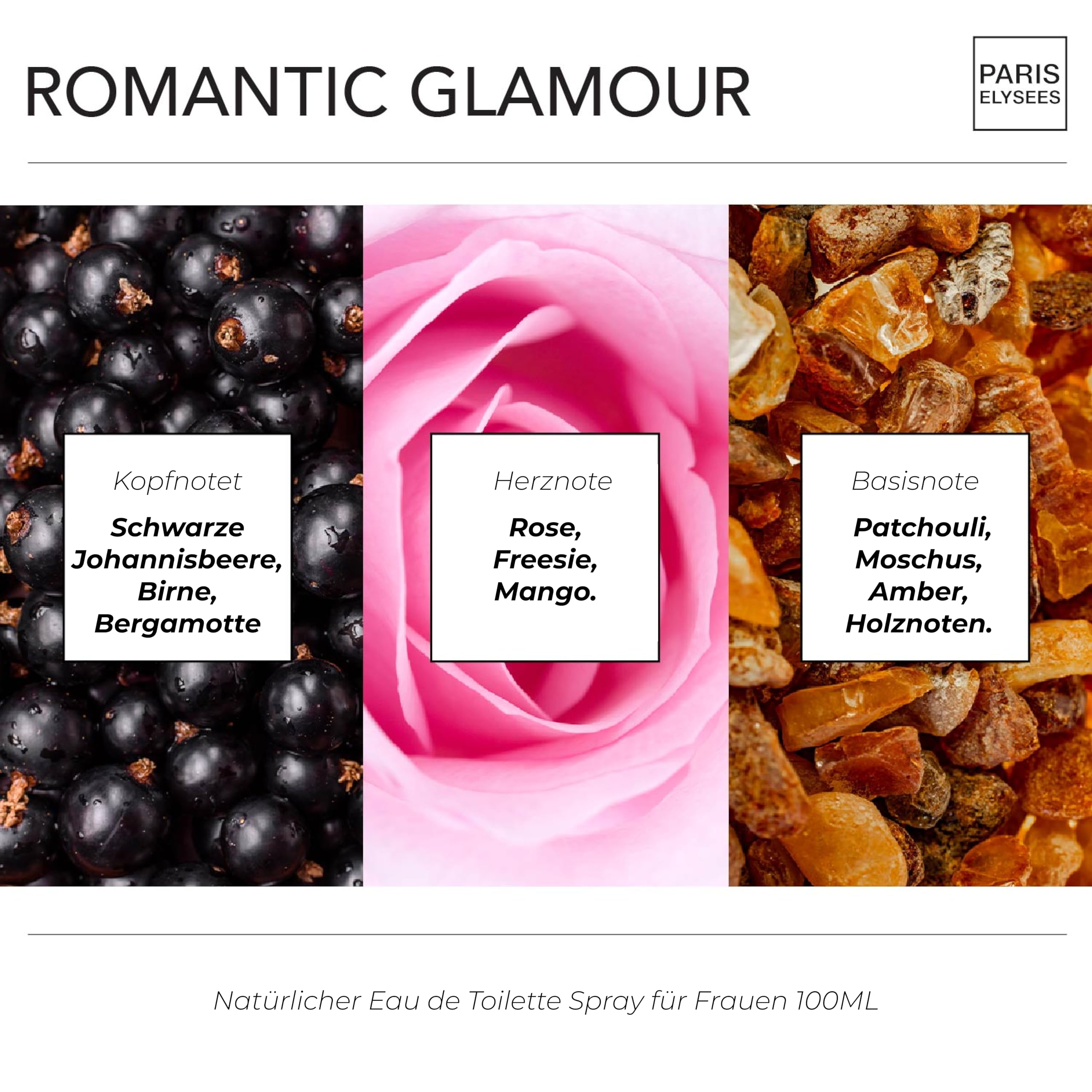 PARIS ELYSEES - Romantic Glamour - Eau de parfum für damen - Chypre & Blumig - Schwarze Johannisbeere & Birne - Parfüm frauen - 100 ml 2