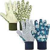 Ainiv Floral Gardening Gloves for Women/Ladies, Non-Slip Garden Work Gloves,Breathable Yard Work Glove Light Working Gloves