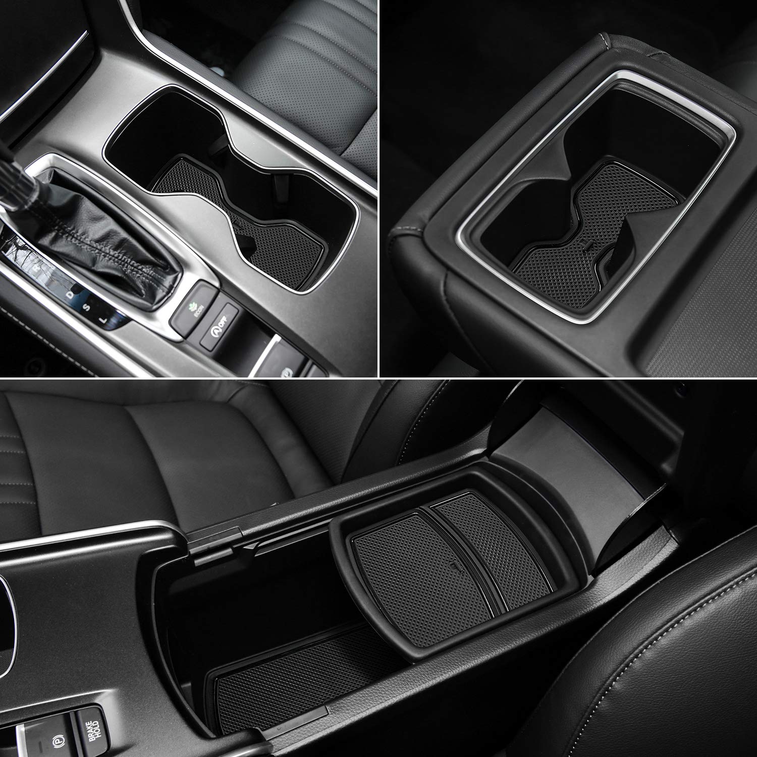 Photo 1 of auovo 17pcs Anti-dust Mats for Honda Accord Accessories 2018 2019 2020 2021 2022 Interior Car Cup Holder Inserts,Center Console Liner,Door Pocket Liner Mat(Black)