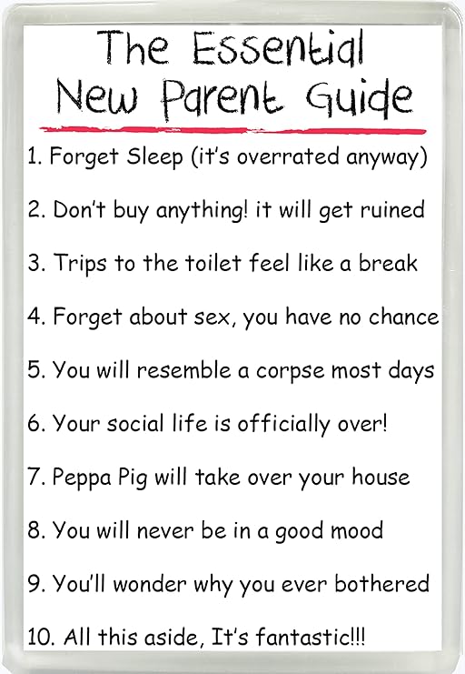 Esenciales de la madre nueva guía humor Jumbo imán para nevera ...