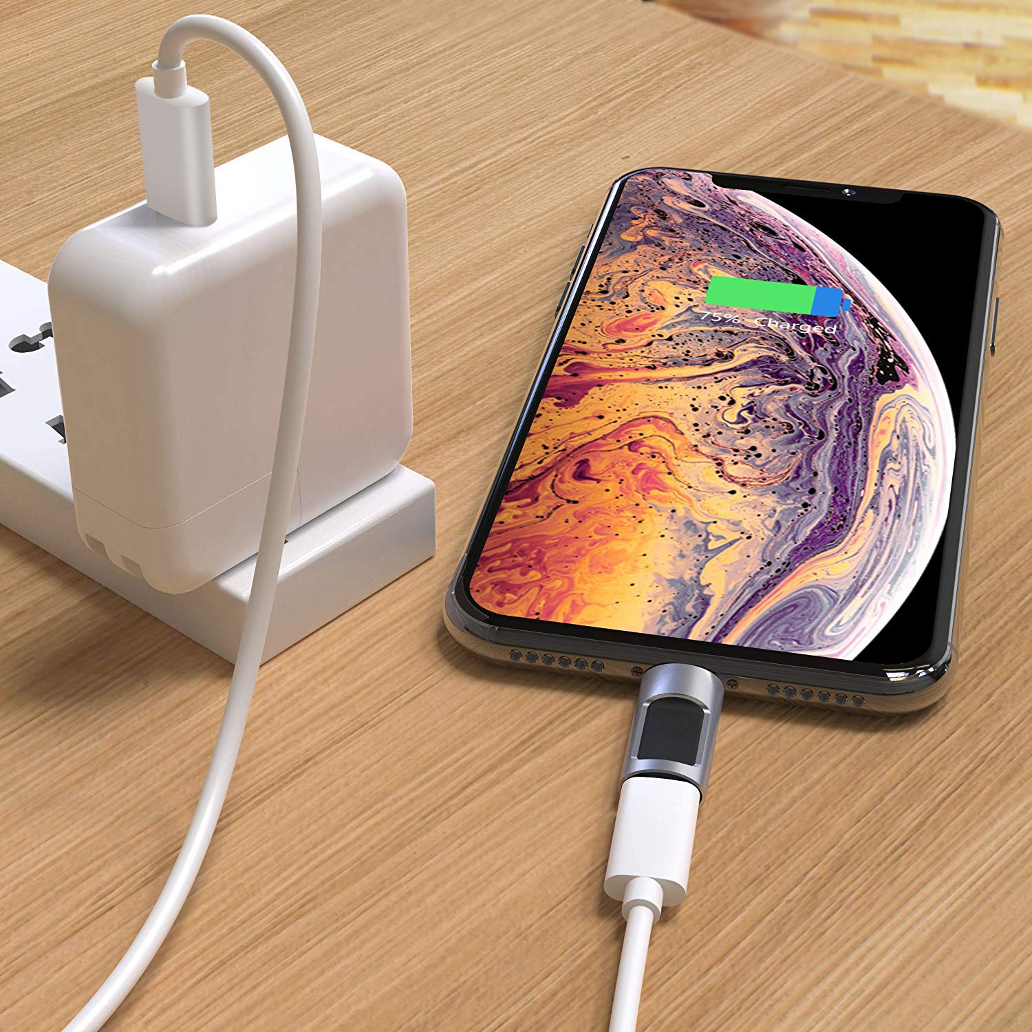 Mxcudu iOS to USB C Adapter Type C (Female) to iOS (Male) Adapter USB C Charging Converter Fast Charging Max Output 5V/2.4A Compatible with iPhone 11/11Pro/XS/X/8/7 and More(Grey)