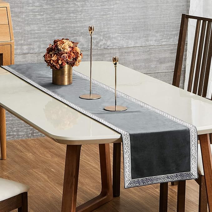 Topfinel Dining Table Runner 36 Inches with Geometric