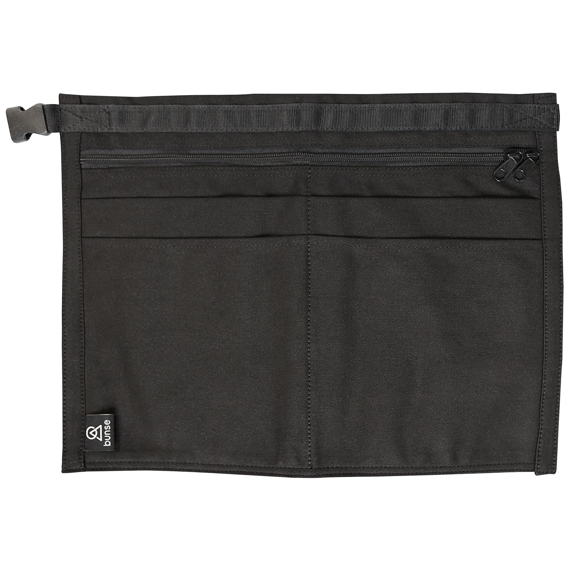 Bunse 6 Pocket Market Trader Money Belt | Denim Trader Belt | Money Apron | Traders Adjustable Waist Strap Anti-Theft Wallet Apron Pouch for Restaurants Festivals Fetes & Sports Clubs (Black, Qty 1)
