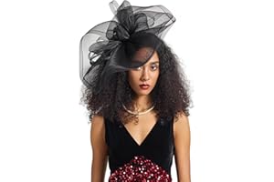 LATIMOON Tea Party Hat Fascinators Hats for Women Girls Elegant Kentucky Derby Hat Flower Feather Headband Outfits for Wedding Church