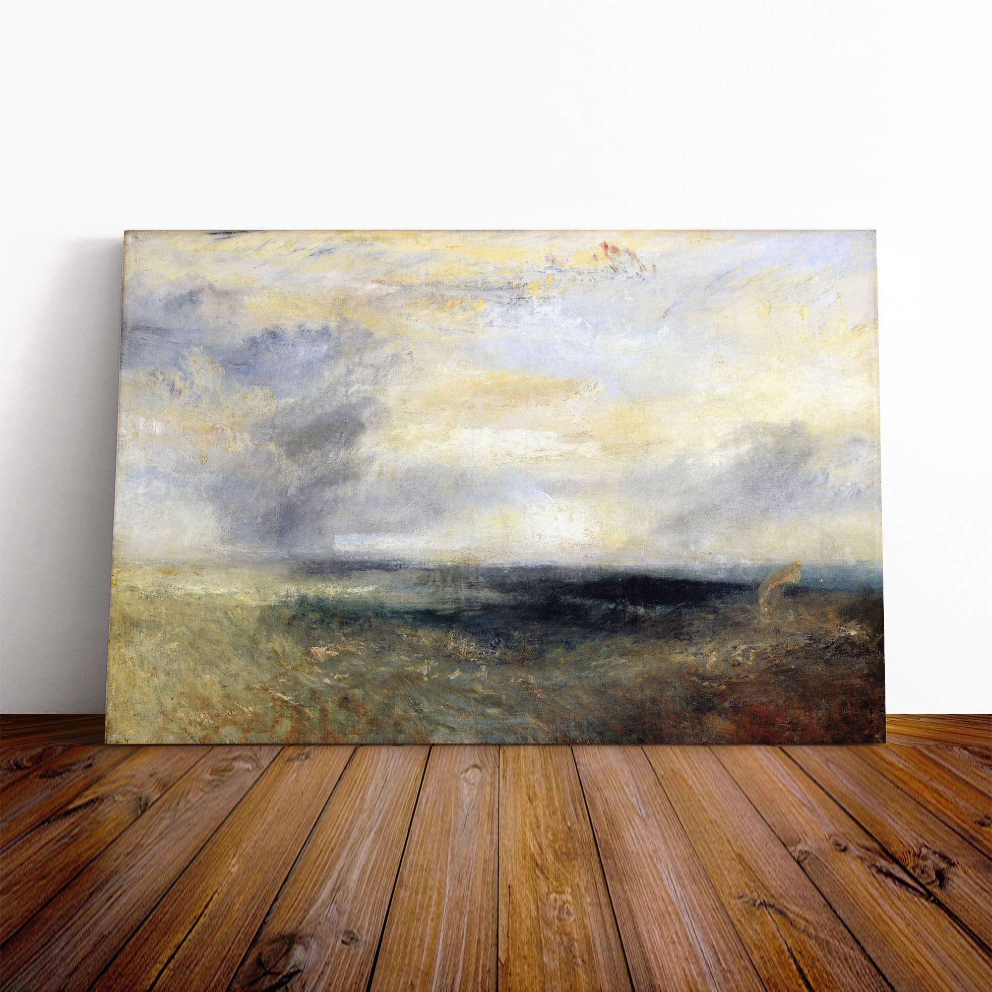 Joseph Mallord William Turner Margate from The Sea Canvas Print | Gallery Wrapped 30mm Frame Wall Art | 20x14 inches | Ready to Hang | Modern Seascape Picture | Living Room Bedroom Lounge Office