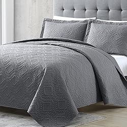 EXQ Home Quilt Set Full/Queen Size Grey 3