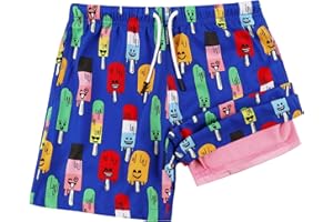 MILANKERR Toddler Boys Swim Trunks with Compression Liner No Chafed Quick Dry UPF 50+(2T-16)