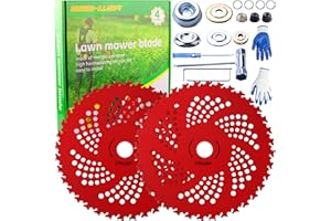 Gashwer 2 Pack 9" x36T Carbide Tipped Tip Brush Cutter Weed Eater Blades with Universal Adapter Kit for Brush Cutter, Trimmer, Weed Eater, Compatible with Husqvarna, Stihl, Fsx, and More