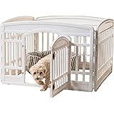 IRIS USA Dog Playpen - Pet Exercise Pen with Door - 4 to 8 Panel Sizes