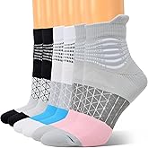 IRAMY Compression Ankle Support Socks Women Coolmax Wicking Cushioned Athletic Plantar Fasciitis Relief 3/4/6 Pairs
