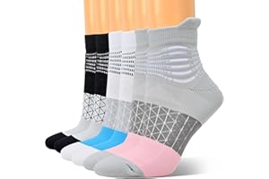 IRAMY Compression Ankle Support Socks Women Coolmax Wicking Cushioned Athletic Plantar Fasciitis Relief 3/4/6 Pairs