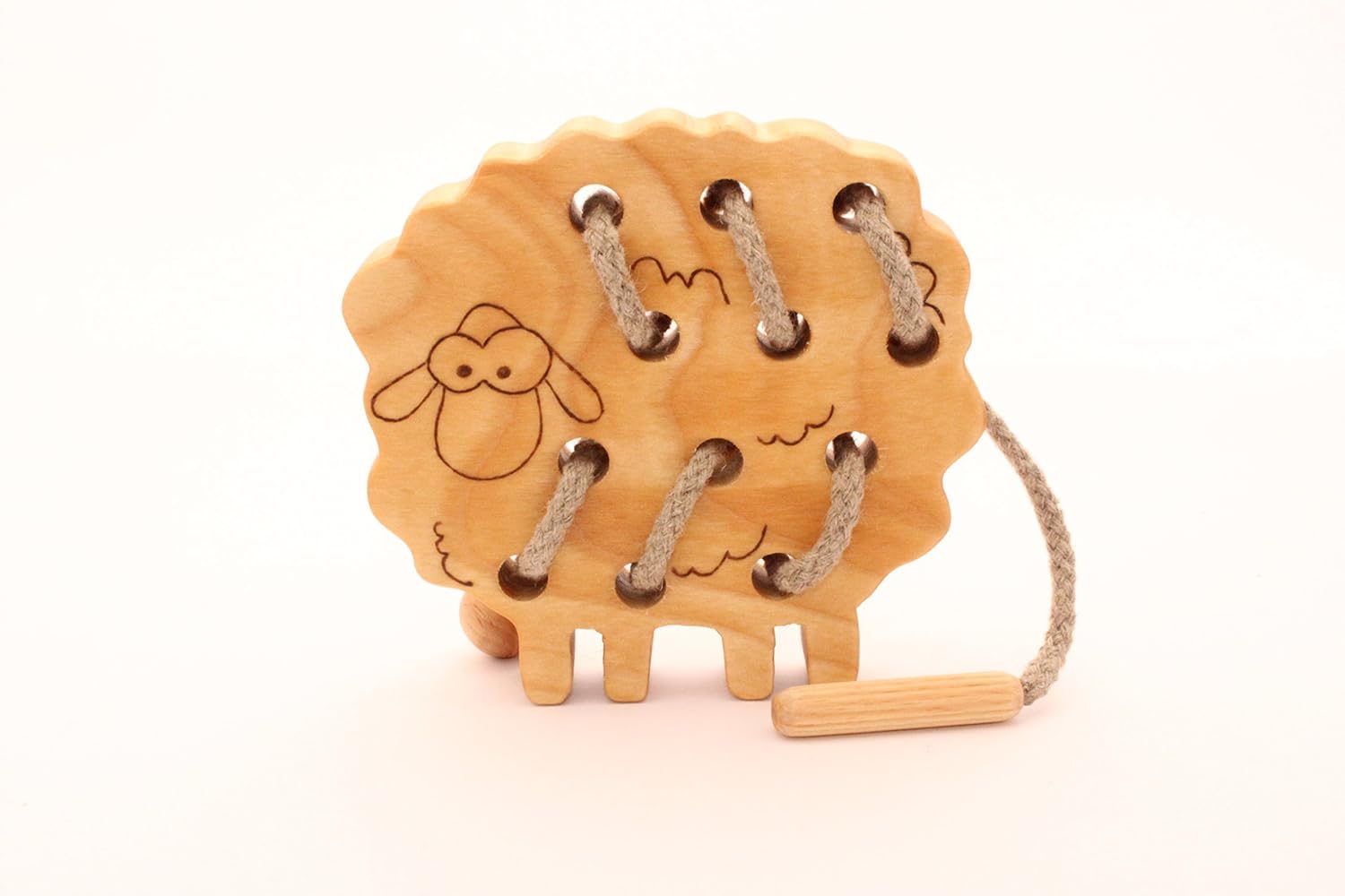 Wooden lacing toy. Sheep. Lamb toy. Kids gifts. Wood toy. Learning toy