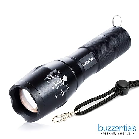 buzzentials LED Taschenlampe T6 – XML T6 Torch – extreme hell, Fokus einstellbar, wasserabweisende Konstruktion mit Stoboskop