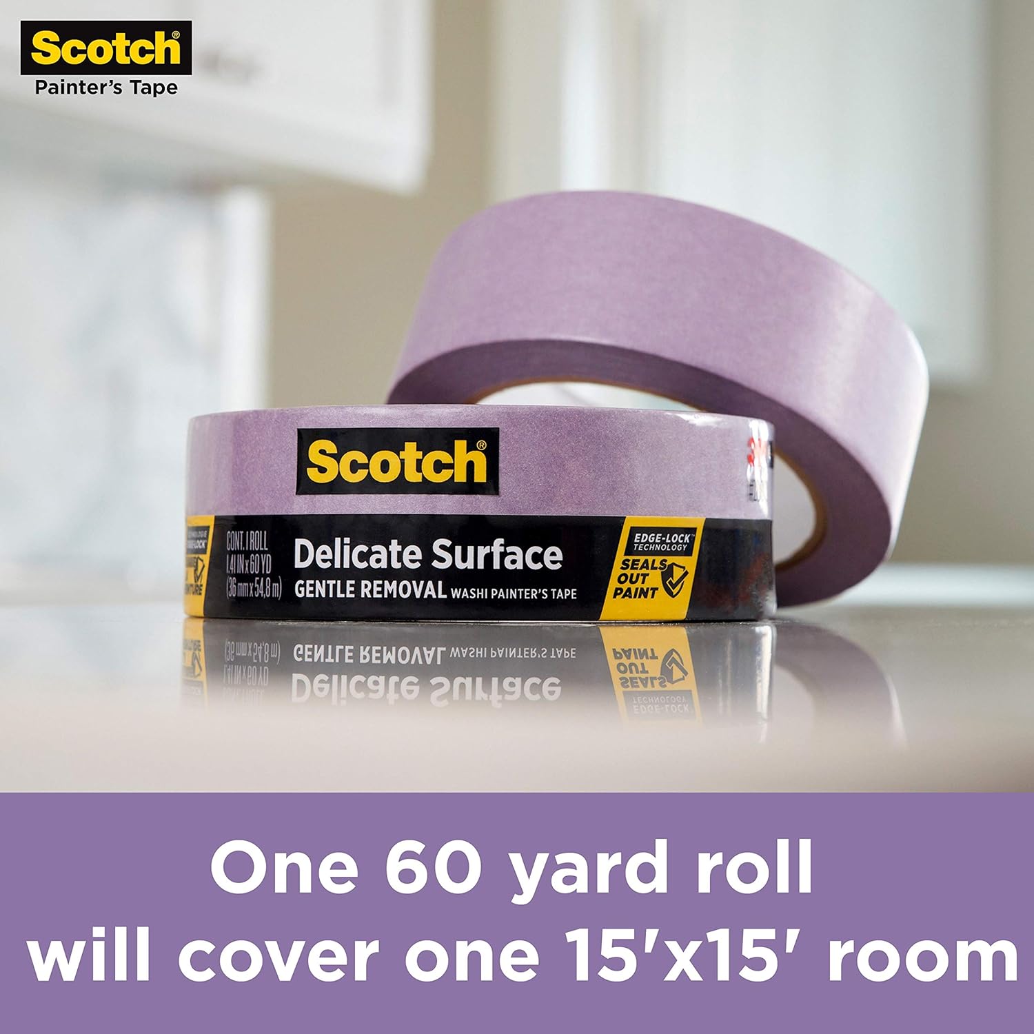 Scotch Delicate Surface Painter's Tape, 1.88 inches x 60 yards, 2080, 1 Roll: Home Improvement