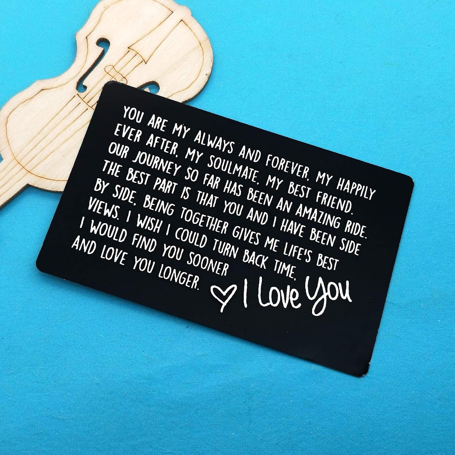 Anniversary Card Gifts for Him Engraved Wallet Insert Card for Boyfriend Husband You are My Always and Forever Valentines Day Gifts for Men Christmas Birthday Gifts I Love You Gifts for Him - Image 4