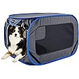 PetEase 38inches Large Pop Up Kennel,Collapsible Travel Pet Crate, Indoor and Outdoor Portable Dog Enclosure, Portable Pet Car Seat Kennel (Gray)