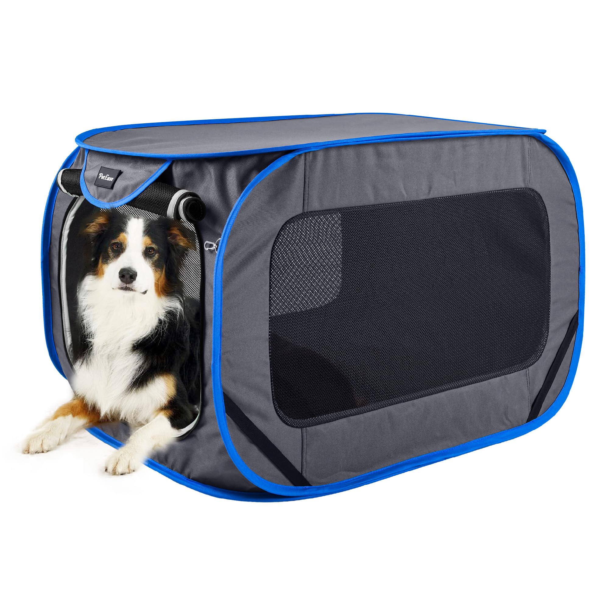 PetEase Large Pop Up Kennel - Collapsible Travel Pet Crate For Dogs Up To 55 Lbs
