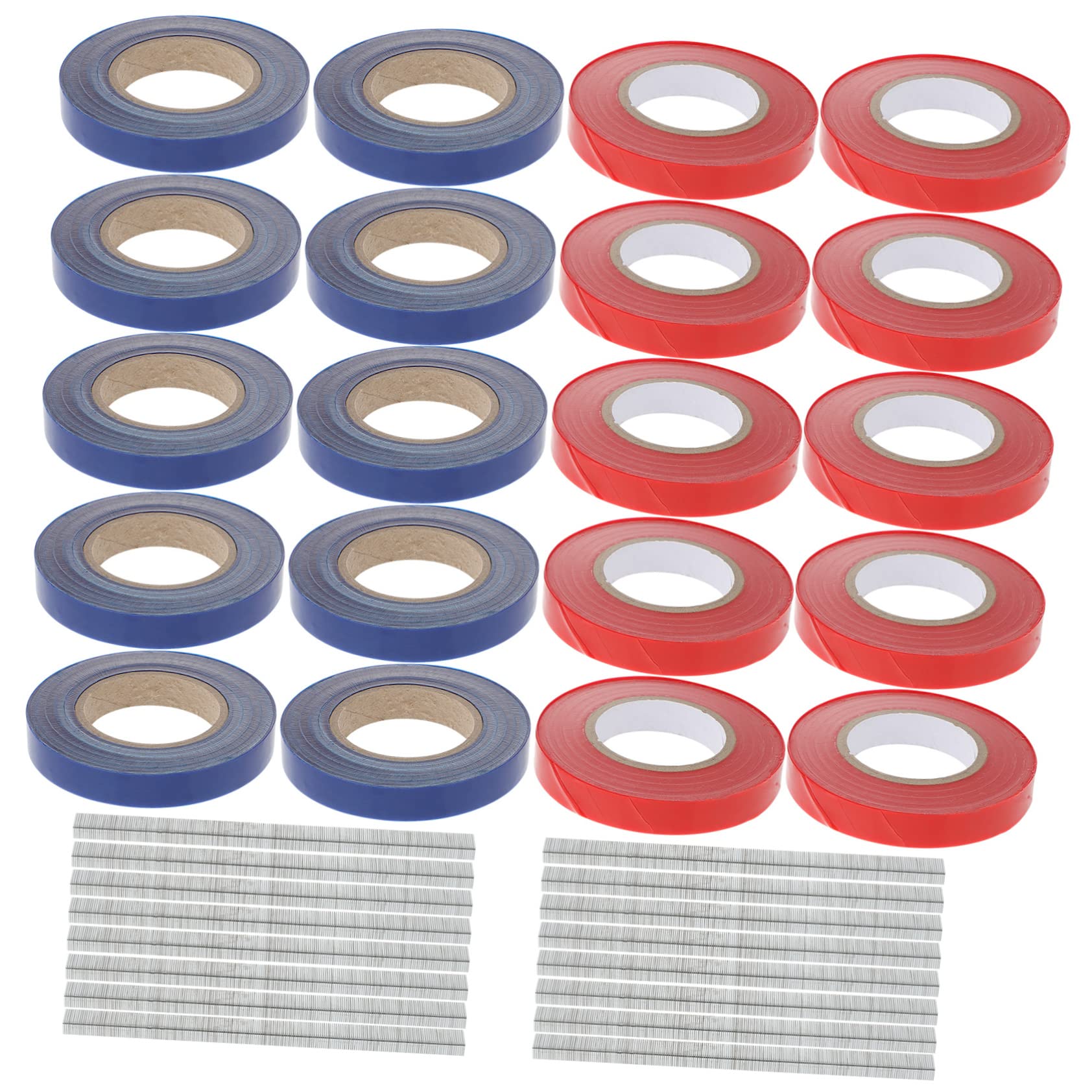 FUNOMOCYA 20rolls Reusable Plant Tape Garden Fixing Straps with Staples for Use for Climbing Plants Trees and Diy Crafts Pvc Material Convenient and Stretchy