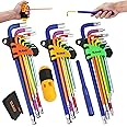 ELEAD Hex Key Allen Wrench Set: 29-Piece Rainbow Colored Hex Torx Key Set, Long Arm Ball End, Metric SAE Torx Star Allen Wrenches Sets with T-Handle and Extension Bar