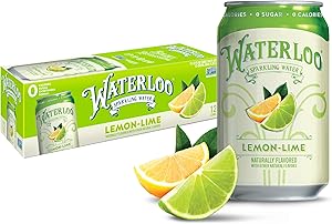 Waterloo Sparkling Water, Lemon-Lime Naturally Flavored, 12 Fl Oz Cans (Pack of 12) – Zero Calories and Zero Sugar or Sweeten