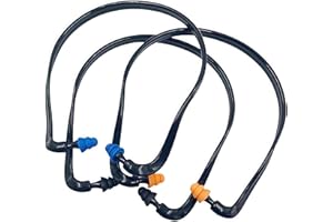 RYANDESIGN Banded Earplugs for Shooting 29dB NRR - Noise Cancelling Reusable Silicone Ear Plugs for Sleeping, Concerts, Work & Sports - Lightweight 3-Pack (Orange/Blue/Black)