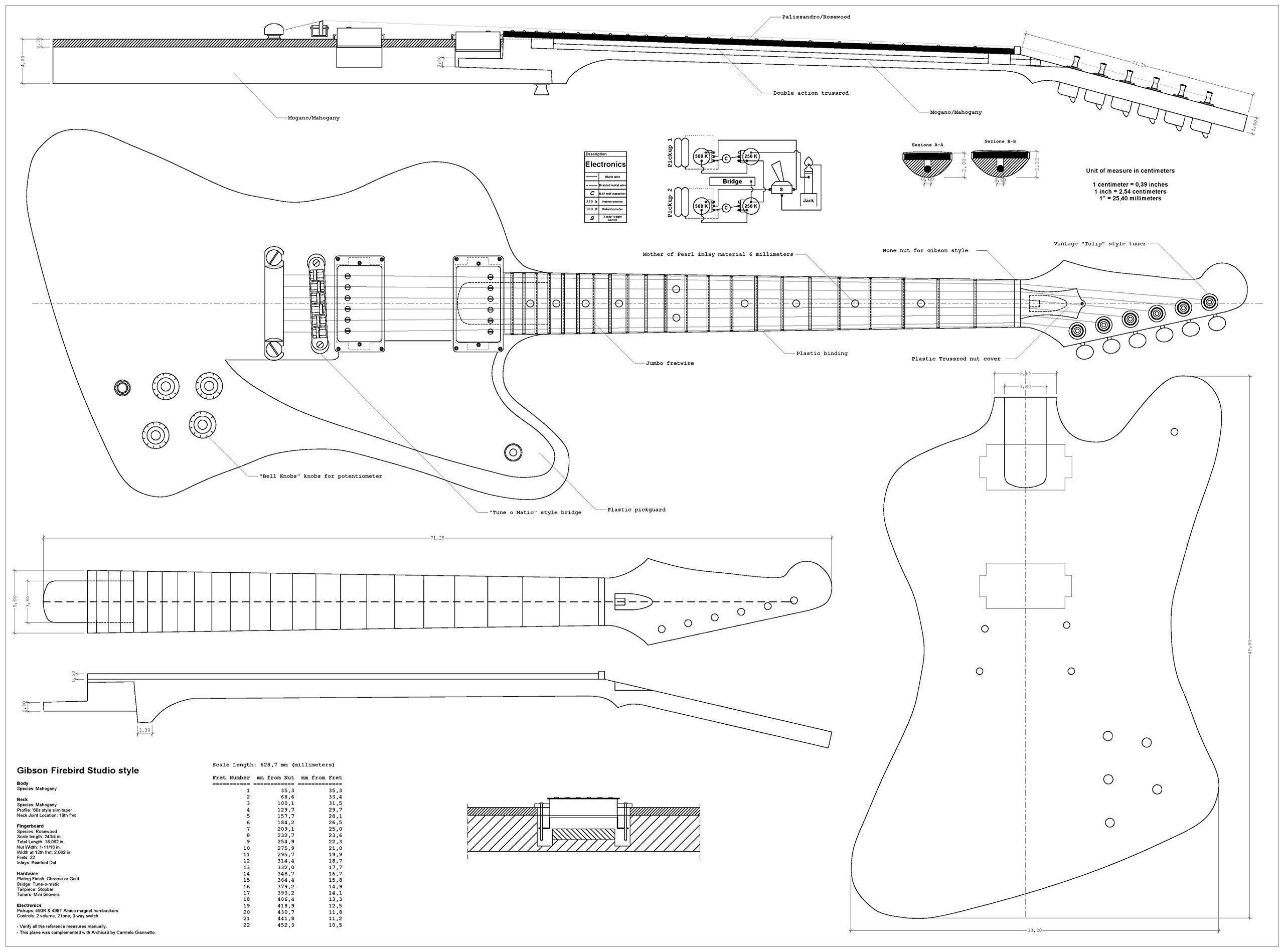 Виды гитар схема. Чертеж бас гитары Gibson. Ширина грифа электрогитары Gibson. Гибсон Фаерберд чертежи. Гитары Гибсон чертежи.