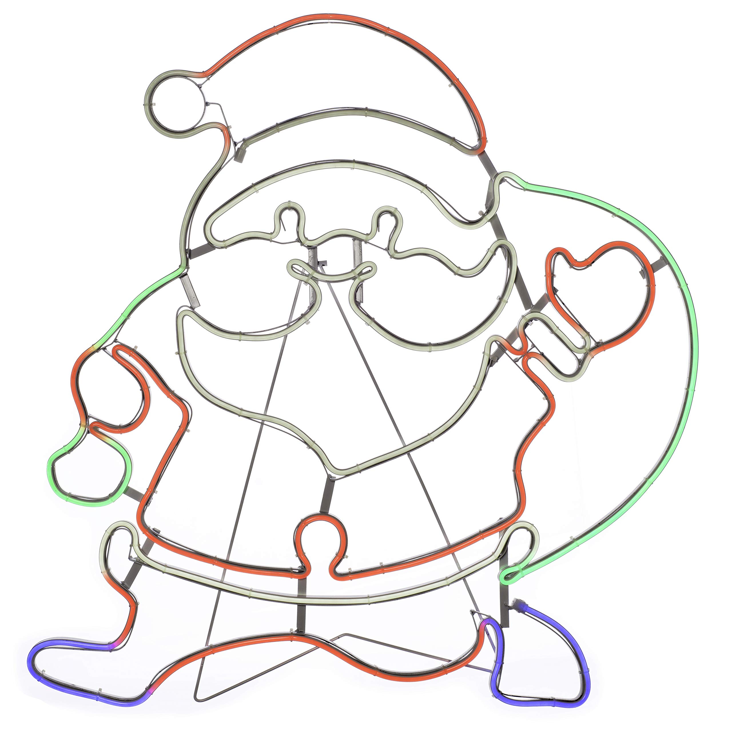 WeRChristmas Christmas Santa Neon Rope Light Silhouette, Multi-Colour