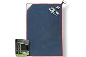 Aiming Fluid Golf Magnetic 3-Stage Cleaning System Golf Towel - Microfiber Rag with Magnet for Golfcart Bags for Men and Women Golfers Accessories (Blue, 16" x 24" Stubby)