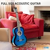 MAX SoloArt Blue Starter Acoustic Guitar Package with 6 Months Online Lessons view 2