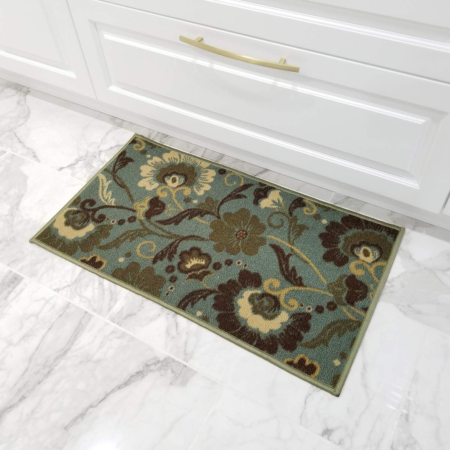 Best Kitchen Mat Aqua And Green