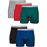 Hanes mens Underwear Boxer Briefs Pack, Cool & Breathable Cotton Moisture-wicking Underwear for Men, No Ride Up