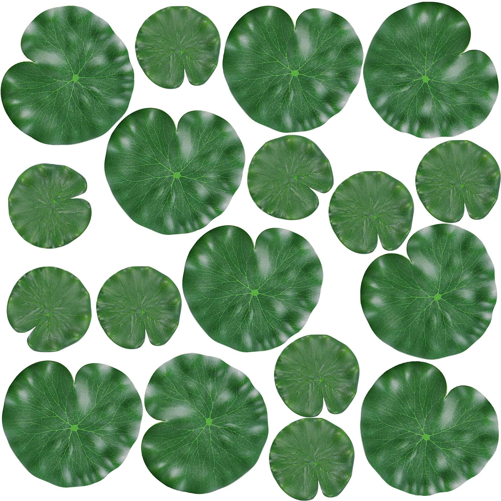 Floating Lily Pads Plastic Pond Ornaments, 18Pcs Artificial Lotus Leaves,Plastic Foam Water Lily Pads Foliage Pond Decor for Koi Fish Pool Patio Aquarium