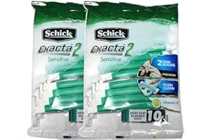 Schick Exacta2 Sensitive Disposable Razor, 10 Count(Pack of 2)