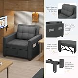 Yaheetech Sleeper Sofa Chair Bed 3 in 1 Adjustable Dark Gray Fabric view 7